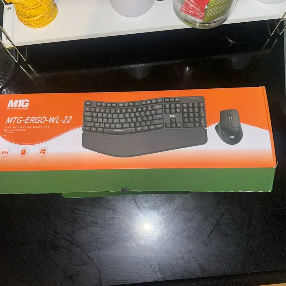 -ERGO-WL-22 Black Wireless Ergonomic Keyboard and Mouse Combo